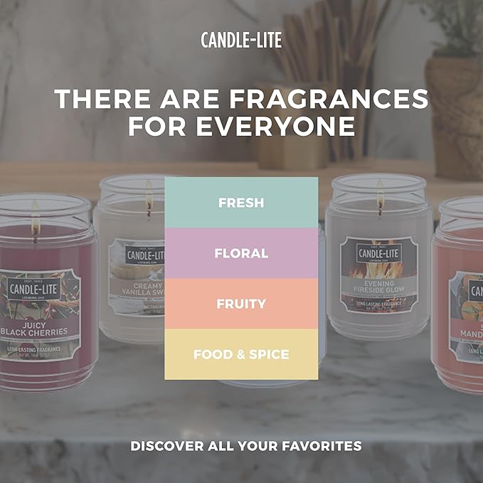 Candle-Lite Scented Candles for Men, Ocean Haze Fragrance, 16.25 oz Jar, 3-Wick, 51 Hours of Burn Time, Masculine Aromatherapy with Long Lasting Scent, Ideal Gift for Father's Day and Home Decor