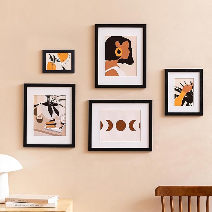eletecpro 3.5x5 Picture Frames Set of 10, Picture Frame Collage Wall Decor Display 3.5x5 Photo, Home Decor Gallery Frame for Table Top or Wall Mounting, Black