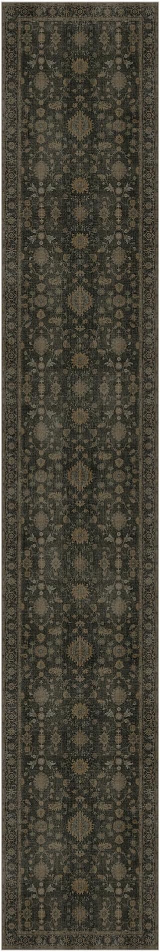 GENIMO Runner Rug for Hallways Machine Washable, 2x12 Non Slip Boho Vintage Lightweight Washable Runners, Thin Floor Rugs for Entryway Hallway Bathroom Laundry Room Corridor, Wood Brown