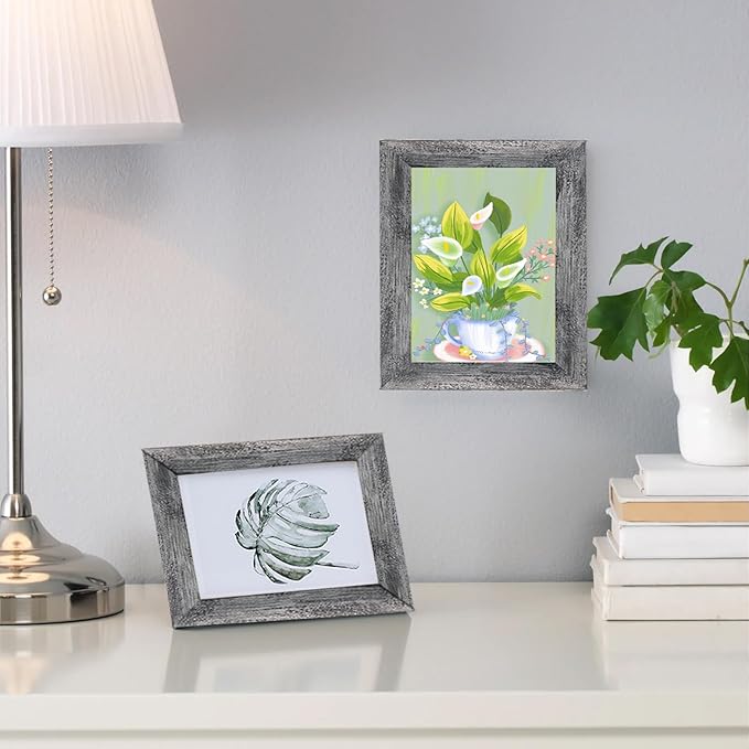 10 pack Picture Frame Set with Two 8x10,Four 5x7,Four 4x6, Rustic Collage Gallery Wall Frame, Farmhouse wood Photo Frames for living room Wall Gallery Decor or Desk,Rustic Black