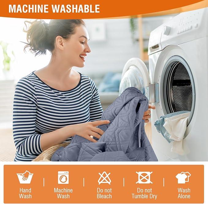 VANSOFY 100% Waterproof Recliner Chair Covers, Recliner Cover Non-Slip Dog Chair Cover Furniture Protector Washable Slipcover with Pocket, Elastic Straps for Pets, Dogs(Slate Gray, 25")