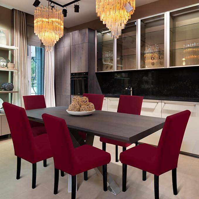 Dining Room Chair Covers - Stretch Kitchen/Dining Room Set of 4, Removable Washable Slipcovers for Home, Hotel, Banquet