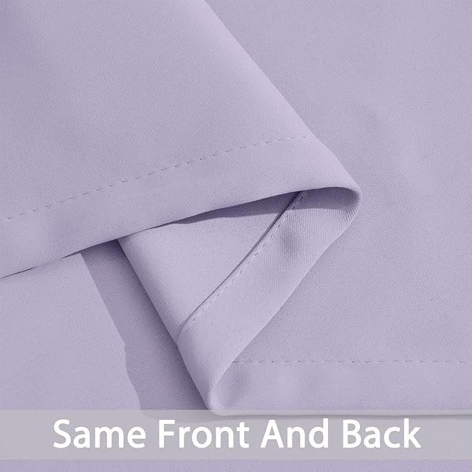 Yakamok Blackout Curtains Room Darkening Thermal Insulated Window Panels,Solid Grommet Top Drapes for Bedroom/Living Room(52Wx90L, Lilac, 2 Panels)