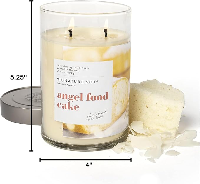 Signature Soy Lidded Angel Food Cake Scented Candle, Extra Large Jar