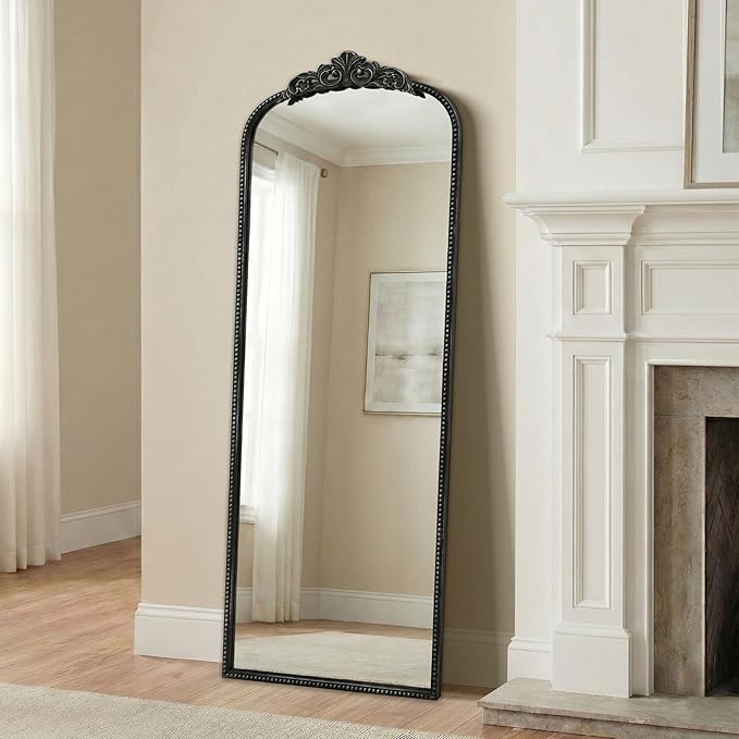 Micasso Full Length Black Mirror: 56''x21'' Baroque Antique Floor Mirror - Traditional Ornate Vintage Long Body Mirrors for Wall/Dressing Room/Bedroom/Cloakroom/Entryway - Home Decor for Living Room