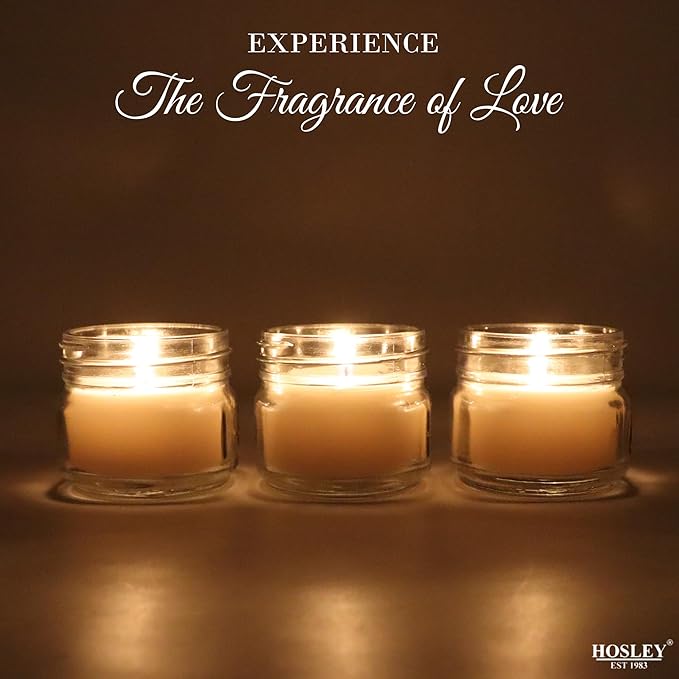 Hosley Jar Candle Neroli Scented Classic 3oz Clear Glass Jar Single Wick Candle, Over Upto 20 Hours of Burn Time, Ideal for Creating Relaxing Ambience & Holiday Gifting