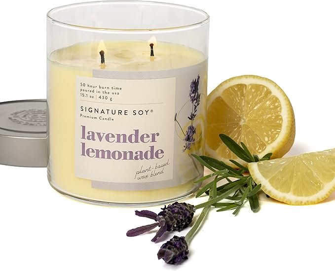Signature Soy Lidded Lavender Lemonade Scented Candle