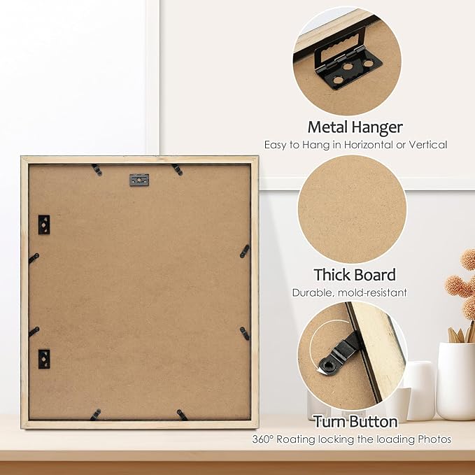 Golden State Art 14x16 Brown Wood Picture Frame - White Mat for 8x10 and 4x6 Photos - Real Glass, Sawtooth Hanger, Swivel Tabs - Wall Mounting - Great for Posters, Weddings, and Engagements