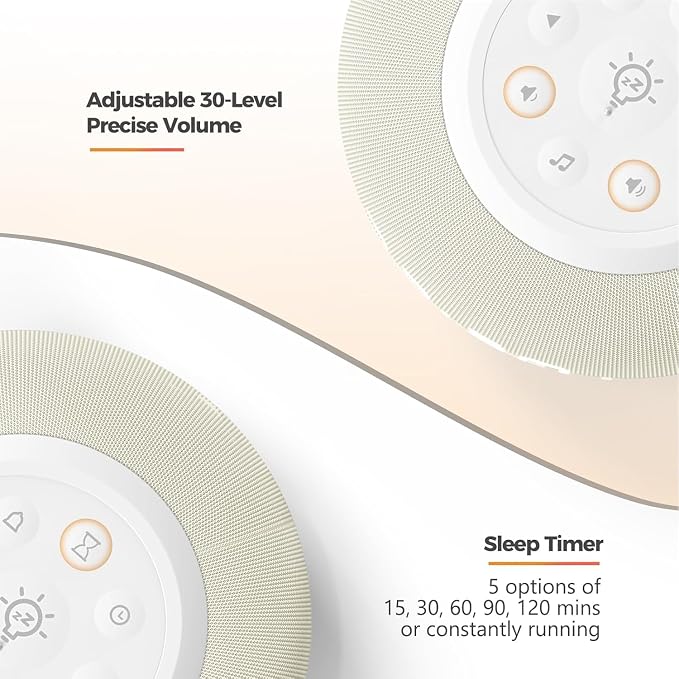 REACHER Auto Dimmable Sound Machine Alarm Clock with Night Light for Girls | 20 soothing sounds, sleep timer, precise volume, soft night lights, auto-dimming display, cute white noise soother for kids - Image 8