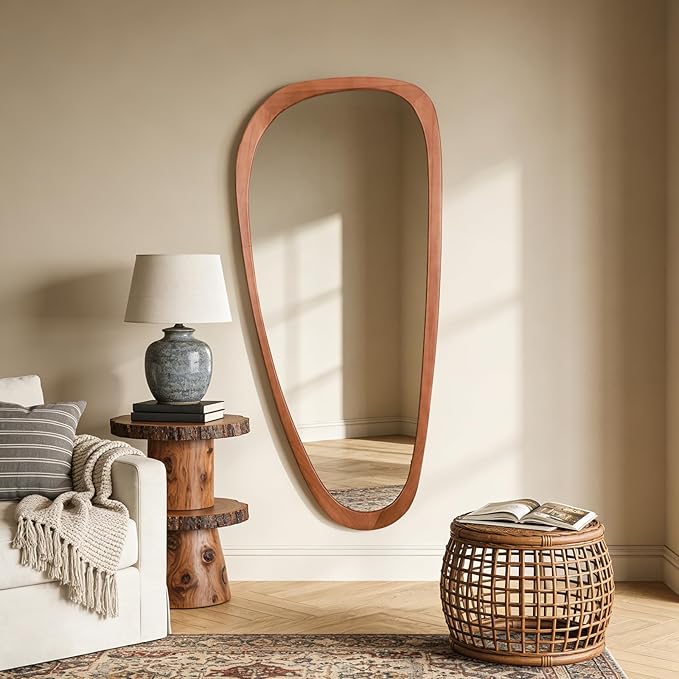 WallBeyond Asymmetrical Mirror, Irregular Mirror Full Length, Boho Wall Mirrors Decorative for Bedroom Living Room Entryway Hall, Mid Century Modern Decor 48" H x 22" W