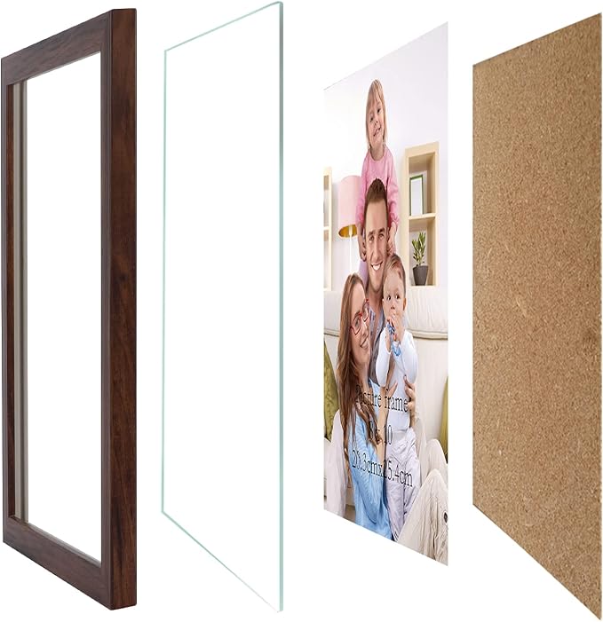 Giftgarden 10-Pack Brown Picture Frames for Multiple Sizes Photos, Four 4x6, Four 5x7, Two 8x10, Multi Assorted Rustic Walnut-Color Frame Collage for Wall or Tabletop