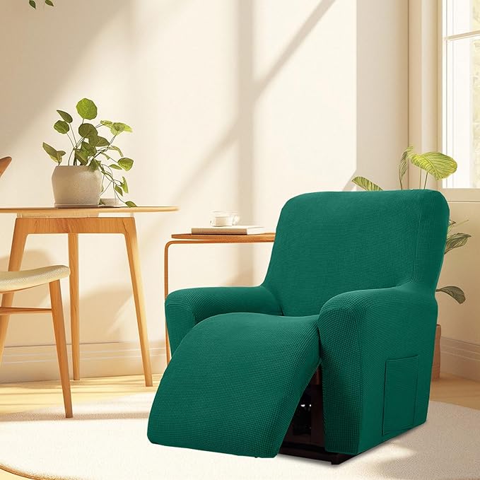 Cupuamon Recliner Chair Covers,Lazy Boy Recliner Covers Stretch Reclining Covers 1 Piece Furniture Protector with Elastic Bottom for Dog,Kids-Hunter