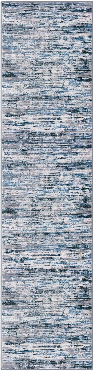 Lansny Modern Abstract Hallway Runner Rug, Grey Blue White Washable Kitchen Runner Non-Slip Soft 2x8 Runner Rug Thin Print Faux Wool Carpet for Entryway Bedroom Laundry Room Indoor Home Decor