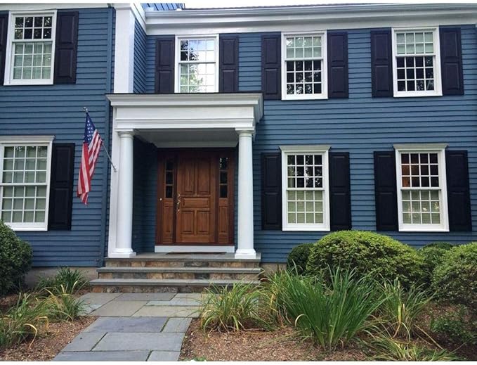 Ekena Millwork Lifetime Vinyl LP2S12X05100CB Standard Two Equal Panel Vinyls, Raised Panel Vinyl Shutters, w/Installation Shutter-Lok's & Matching Screws (Per Pair), 12"W x 51"H, Classic Blue