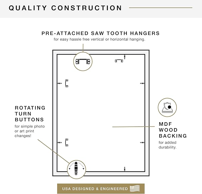 MCS Studio Gallery 18x24 Poster Frame Gray Woodgrain Engineered Wood, Vertical & Horizontal Wall Hanging Large Picture Frame for Photos, Posters & Art Prints (1-Pack)