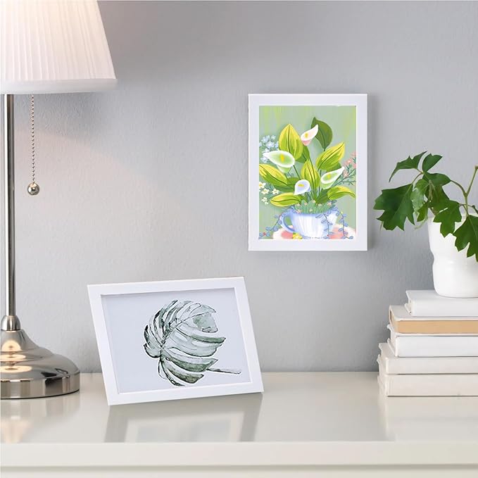 Picture Frame Set 10 pack, Farmhouse Photo Frames, Gallery Wall Frame Collage, 8x10 5x7 4x6 Frames in 3 Different Finishes Picture Frames For Wall or Desk, White