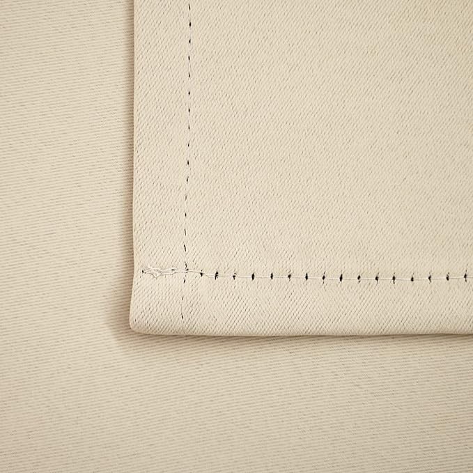 Pickluc Blackout Kitchen Curtain 24 Inches Long, Rod Pocket Cafe Tier Curtains for Small Window Treatment in Living Room, Basement, RVs, Cabinets, 2 Panels, W24 X L24 Inch, Ivory