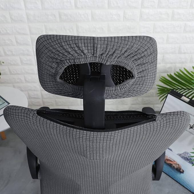 FORCHEER Ergonomic Office Chair Covers Set with Headrest Cover Water Repellent for Managerial Office Executive Chair, Dark Grey