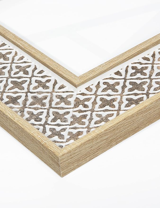 Afuly 5x7 Picture Frames Distressed Moroccan Relief Boho Photo Frame Shabby Chic 3D Cross Pattern Frame for Wall Tabletop, Wedding Birthday Gifts for Mom Grandma, Set of 2