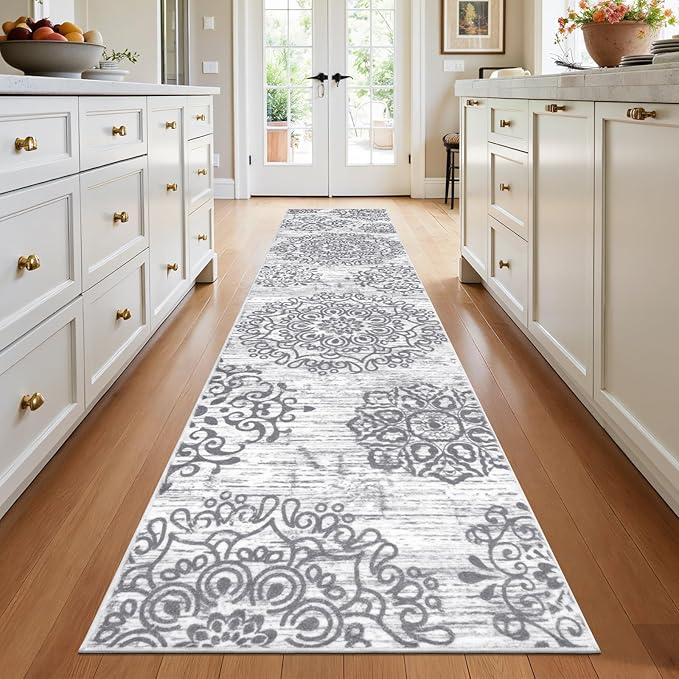 HEBE Hallway Runner Rug 3'x14' Washable Vintage Distressed Area Rugs Non Slip Laundry Rug Runner Boho Floor Carpet Runners for Hallways Entryway Laundry Room Kitchen Bathroom