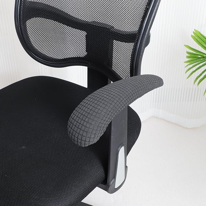FORCHEER Office Chair Armrest Covers Dark Grey10-13 inch Long Stretchable Water Resistant Jacquard Desk Chair Arm Rest Covers for Computer Chair Arm Removable Washable 2 Pieces