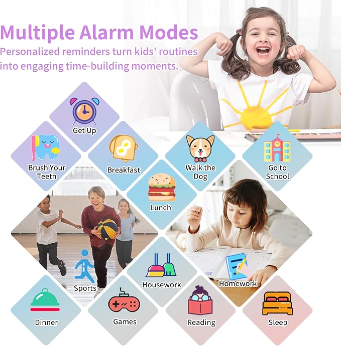 Tixpc Kids Smart Watches Girls with HD Touch Screen Camera Music Player 39 Puzzle Games Pedometer Alarm Clock Calculator Torch, 12/24 hr Kids Watches Toys for Age 3-12 Year Olds Gifts Girls - Image 6