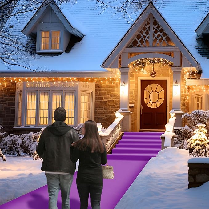 Purple Carpet Runner for Party,140GSM 2.62FTx15FT Carpet Party Decorations,Purple Runway Rug for Prom Felt Non-Woven Fabric,Runner for Wedding Ceremony