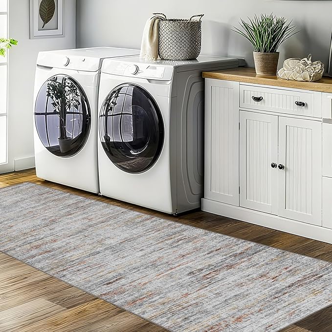 3x8 Runner Rug Non Slip Washable Rugs for Hallways, Abstract 8ft Kitchen Runners Rug for Entryway,Stain Resistant Rug Runner,Ultra-Thin Kitchen Mats for Living Room Bedroom