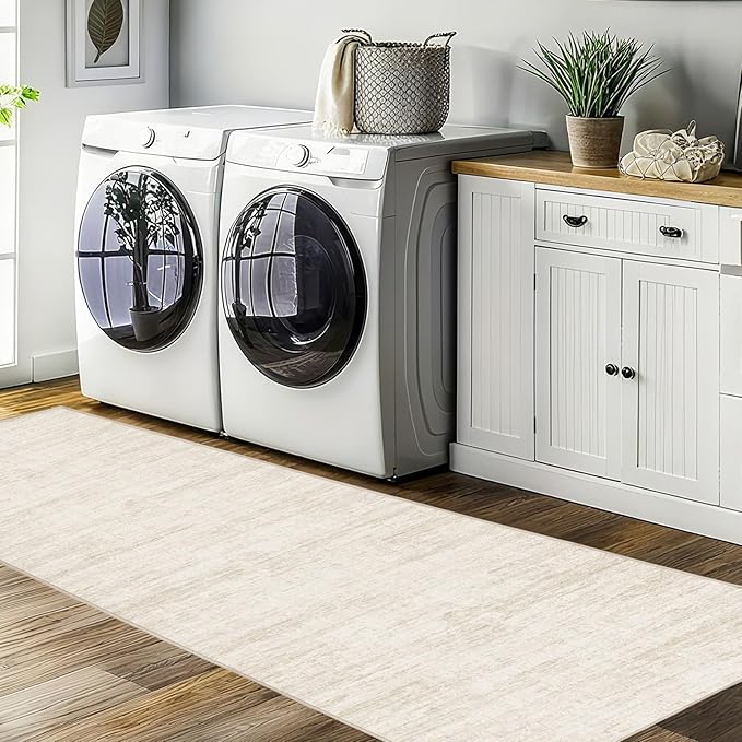 Runners for Hallways 2x8 Kitchen Runner Rugs,Modern Abstract Rug Runners for Entryway,Stain Resistant Washable Runner Rug Non-Slip 8ft Carpet Rug for Bedroom Living Laundry Room(Beige,2'x8')