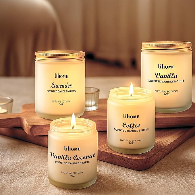 Candles Gifts for Women - Natural Soy Wax Candle for Home Scented Perfect for Christmas, Birthday, Mother's Day, Vanilla Coconut Candles (Pack of 2)