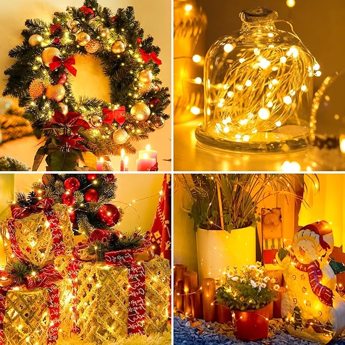 6 Pack Fairy Lights Battery Operated - 7ft 20 Led Twinkle Lights 3 Modes, Bulk Mini String Lights Waterproof for Mason Jars Vases DIY Party Wedding Mothers Day Decoration -Warm White
