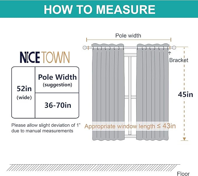 NICETOWN Blackout Curtain Panels Grommet - All Season Eyelet Top Blackout Draperies for Bedroom/Living Room/Glass Door??? Navy Blue??? 1 Pair of 52 x 45 inches