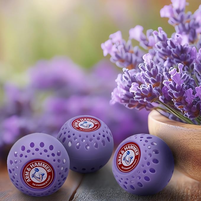 Arm & Hammer OdorBusterz?? Odor Eliminator Balls, Lavender, 3 Count ?€? Baking Soda Odor Control for Closets, Drawers, Hampers & Small Spaces