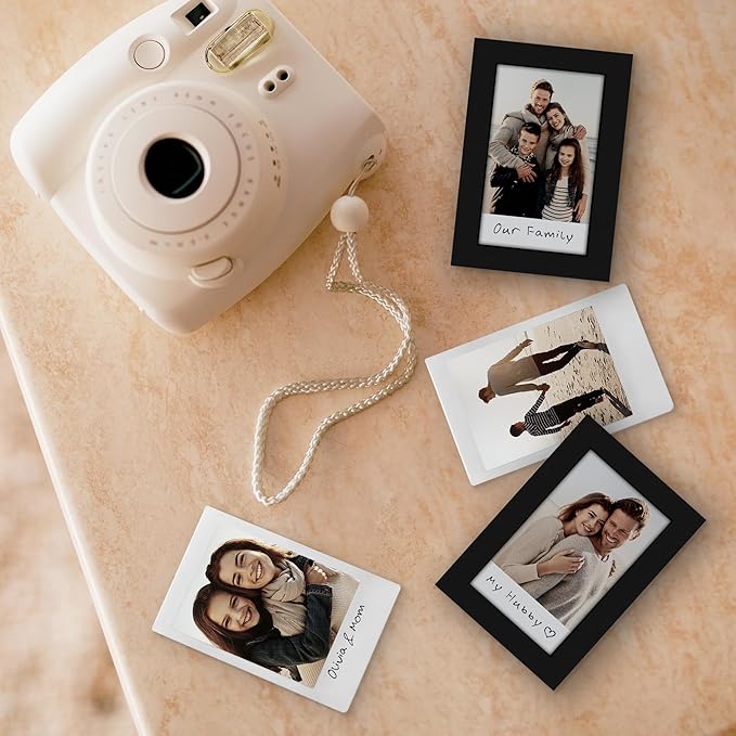 Americanflat 2x3 Picture Frame - Set of 2 - Use as 2x3 Frame for Instant-Print Photos - Black Mini Picture Frames for Tabletop and Wall Display with Polished Crystal-Clear Glass