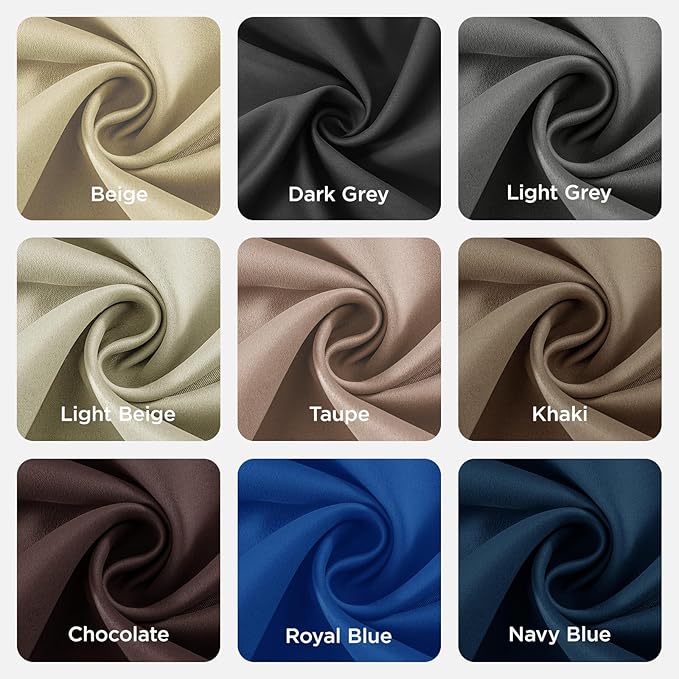 Joydeco Blackout Curtains 108 Inch Length 2 Panels Set, Thermal Insulated Long Curtains& Drapes 2 Burg, Room Darkening Grommet Drapes for Living Room Bedroom Window (W52 x L108 Inch, Light Grey)