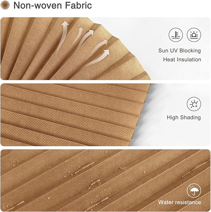 Window Blinds Cordless No Drill Cut to Size Clip On Stick On Self Adhesive Temporary Blinds Pleated Paper Blinds for Windows Doors Shades for Home Nursery Bedroom Kitchen Bathroom
