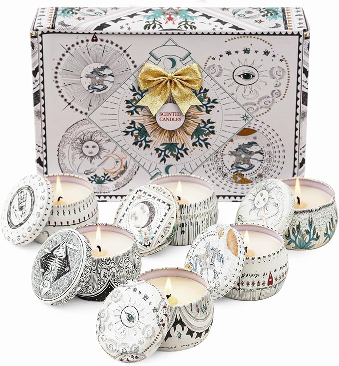 Scented Candles Gift Set, Natural Soy Wax, Stress Relief Gifts for Women, 6 Pack 5.65Oz Aromatherapy Candle, 150H Lasting Burn, Ideal Gifts for Birthday, Mother's Day, Thanksgiving, Christmas