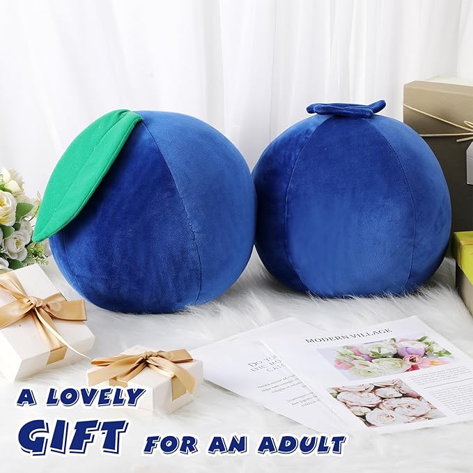 Beeveer 2 pcs Decorative Cute Fruit Plush Pillow Kawaii Hugging Plushies Gift Soft Novelty Pillow Toy Cherry Blueberry Olive Tomato Peach Shaped Cushion Seat Decor for Kids Girl Home