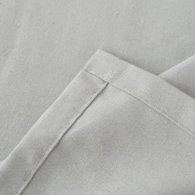 YoungsTex Grey Linen Curtains 63 Inch Length 2 Panels with Grommet for Living Room, Light Filtering Drapes No See Through Privacy for Bedroom, 52 X 63 Inch