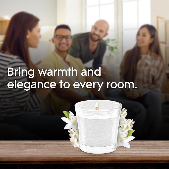 Glade 1-Wick Scented Candle Jar, Clean Linen, Air Freshener Infused with Essential Oils, 4.08 Oz, 3 Count