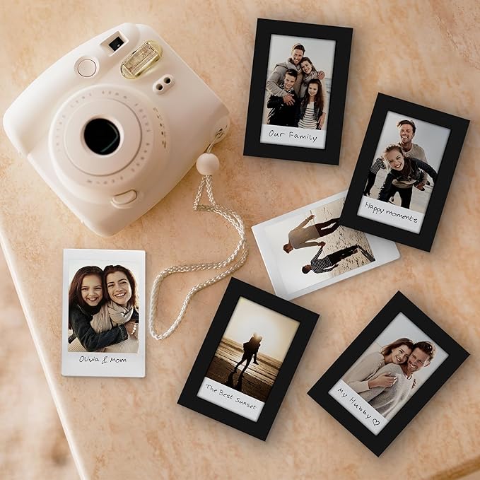 Americanflat 2x3 Picture Frame - Set of 4 - Use as 2x3 Frame for Instant-Print Photos - Black Mini Picture Frames for Tabletop and Wall Display with Shatter-Resistant Glass