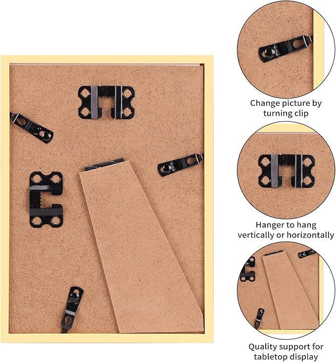 Giftgarden 16 Pack Gold Picture Frames for Multi Sizes Photos, Assorted Set Including Two 11x14, Two 8x10, Six 5x7, Six 4x6, Gallery Collage Frame for Wall or Tabletop Display