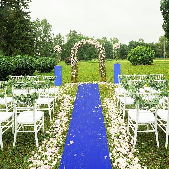 Shappy Royal Blue Carpet Runner Rug for Party 55gsm Thickness with Carpet Tape Hallway Rug for Graduate Wedding Party Dance Floor Outdoor Accessories(2.6 x 30 Feet)
