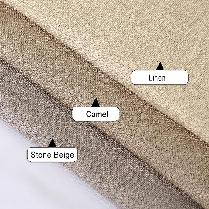 Chyhomenyc Stone Beige Curtains 78 Inch Length 2 Panels Set, Faux Linen Textured Light Filtering Soft Airy Farmhouse Curtain Drapes for Living Room Bedroom, 40Wx78L