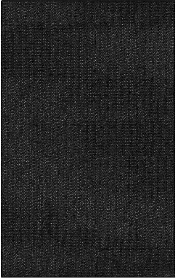 IOHOUZE Washable Area Rug 4x6 Non Slip Rubber Backed Woven Rugs for Entryway Indoor Bedroom Rugs Kitchen Rug Floor Throw Carpet for Entrance Front Door Living Room, Black/Grey