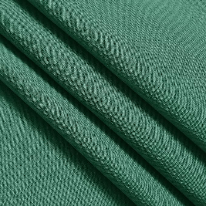 Dark Green Linen Curtains 72 Inch Length for Living Room Sheer Lightweight Door Drapes 2 Panels Set for Kids Bedroom Light Filtering Back Tab Rod Pocket Curtain for Kitchen Protect Privacy 52x72