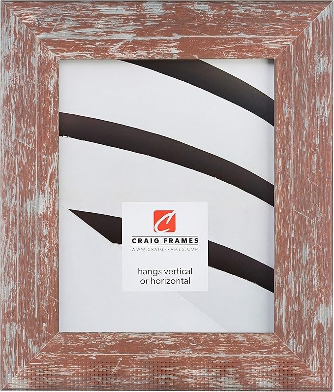 Craig Frames American Barn, Faux Barnwood Picture Frame, Red, 24 x 30 Inch