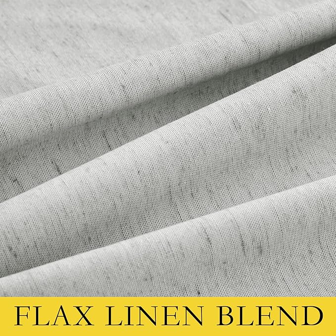 NICETOWN Grey Long Linen Full Shade Panels, 52" Wide x 120" Long, Pair of Thermal Insulated & Energy Efficiency Blackout Curtains for Living Room Windows, Lined Silky Performance Window Dressing