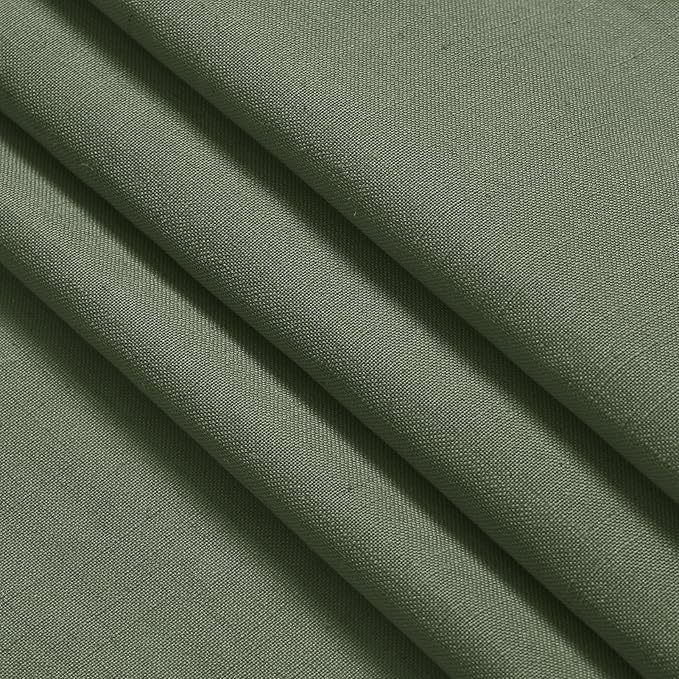 Nanspring Olive Green Linen Sheer Curtains for Living Room 2 Panels Set 88 Inch Length Back Tab Light Filtering & Breathability Semi Sheer Curtain Drapes for Bedroom 52x88