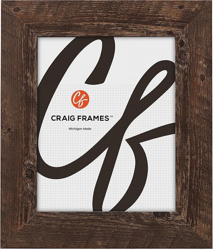 Craig Frames American Barn, 15x22 Picture Frame, Faux Barnwood, Brown Oak